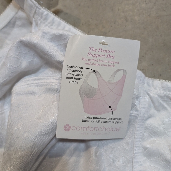 NWT Comfort Choice Posture Support Bra 50B White - Picture 6 of 6